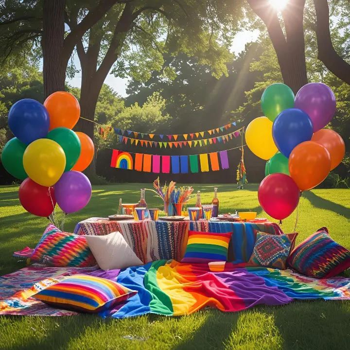 Pride theme garden picnic